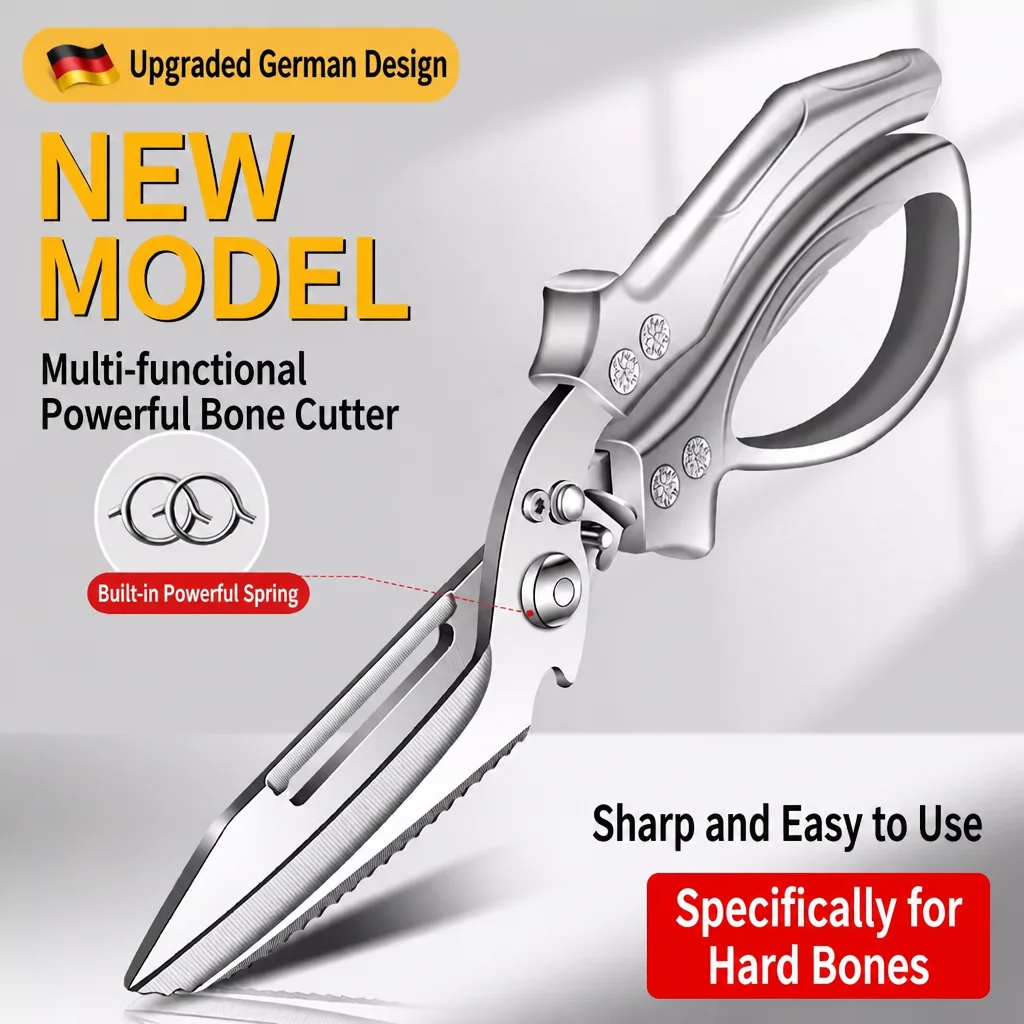 Stainless Steel Kitchen Scissors for Cutting Chicken Bones Fish And Food Home Use Heavy-Duty Duty Pruning Shears