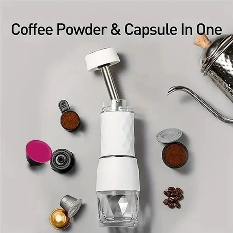 

CKFAM-For Camping Hiking Outdoor Travel Portable Coffee Machine Manual Espresso Maker For Capsule& Ground Coffee Office Use