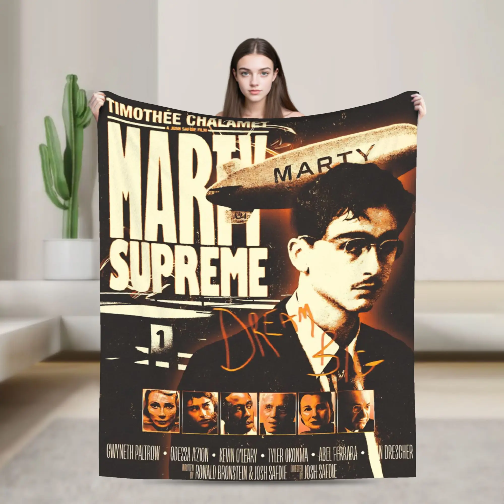 

Marty Supreme Flannel Blanket Dream Big Fashion Throw Blanket for Sofa Bedding Lounge 150*125cm Bedspreads,