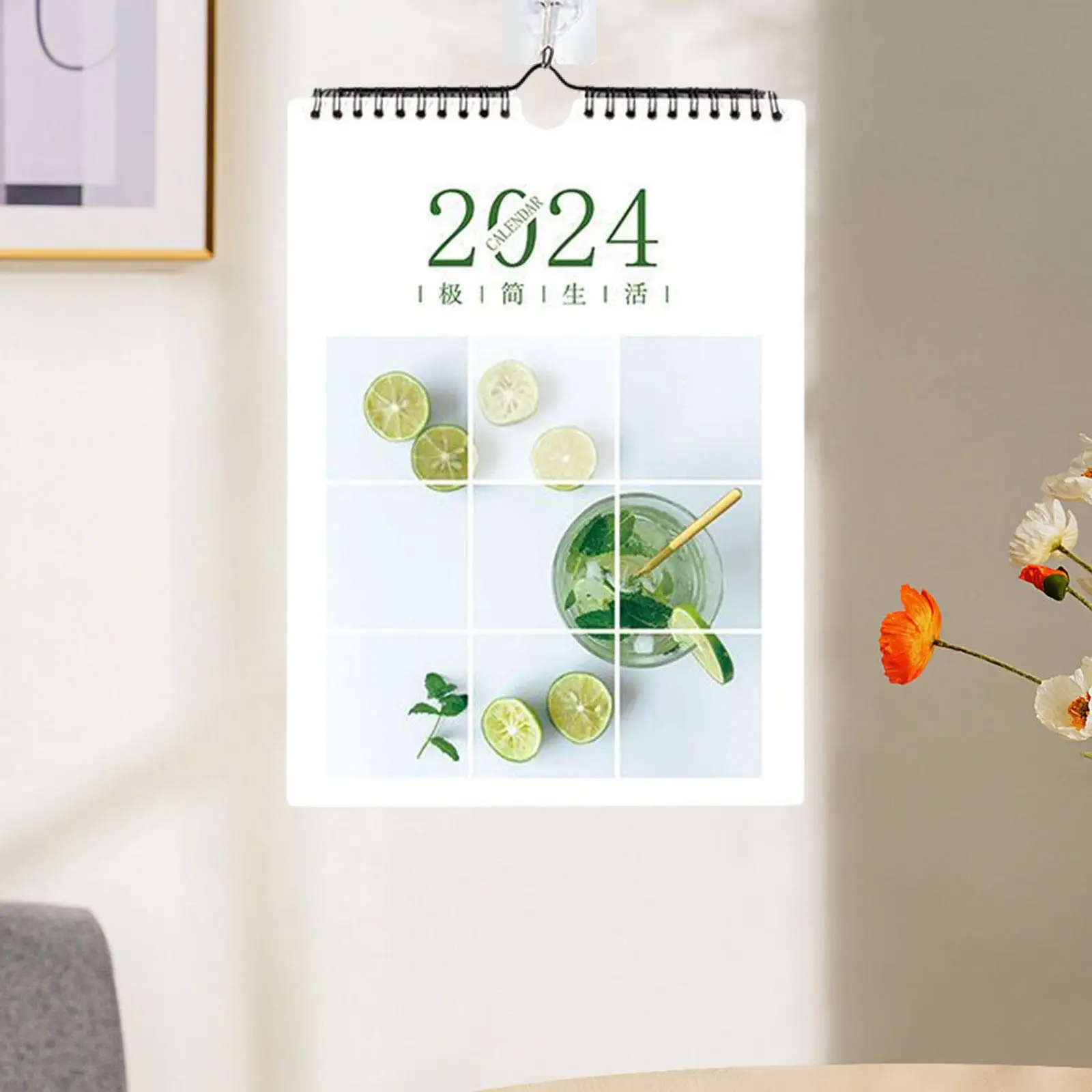 

Coil Wall Calendar Planning and Organizing 2024 Wall Calendar with Hook Office Calendar for Office Bedroom Home New Year Holiday