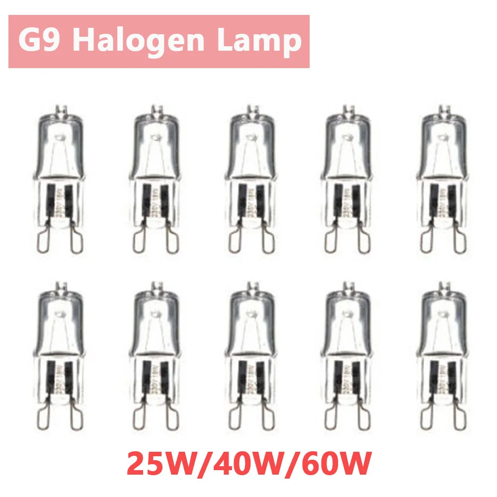 

10pcs G9 25W/40W/60W Halogen Light Bulbs 2 Pin Base Warm White Small Light Bulb for Chandeliers / Pendants / Cabinet Lights