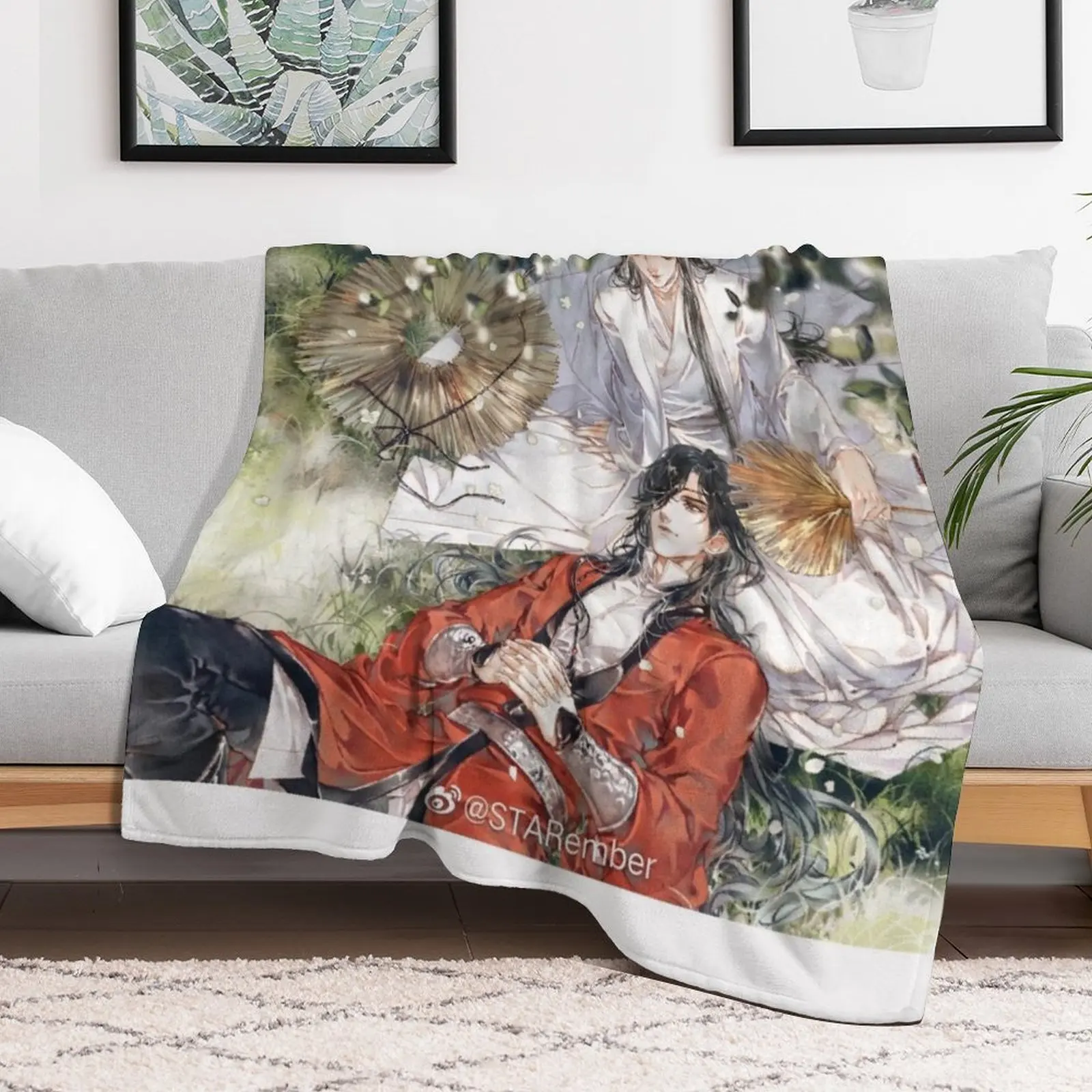 Hualian Throw Blanket Cute Plaid Soft Plush Plaid Blankets