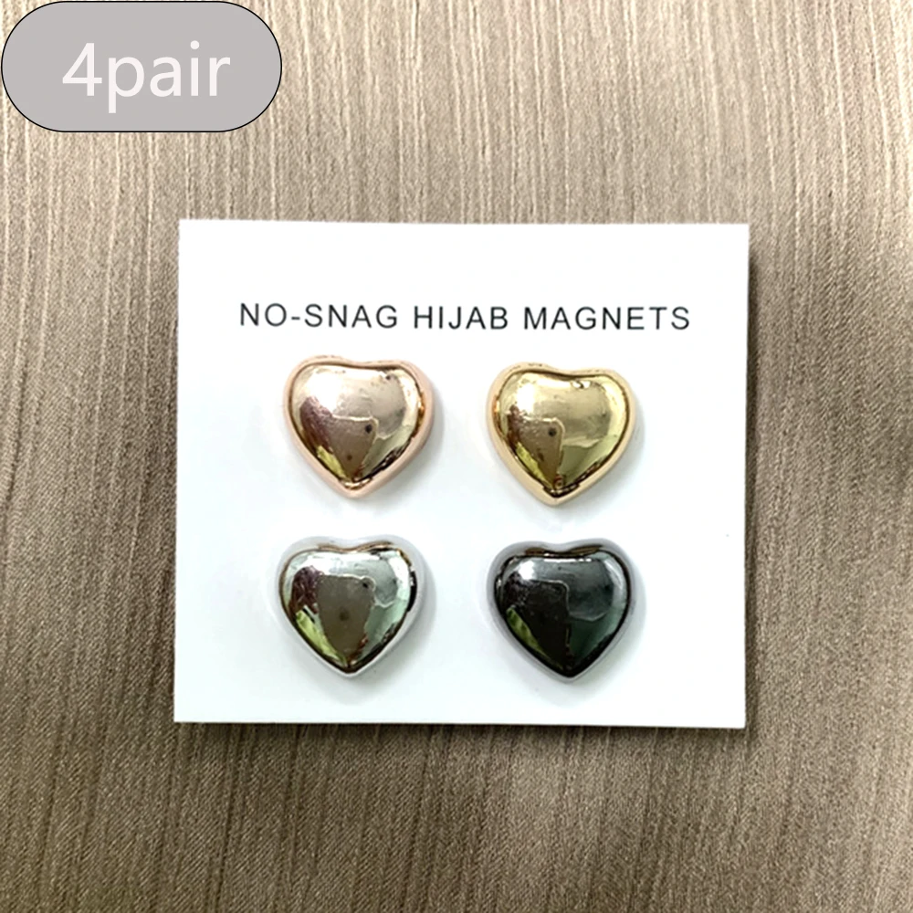 Hijab Magnetic Pins Heart Magnets Strong Magnetic Holder Accessories Clasp Pinless Brooch For Women Hijabs Scarves Clothes
