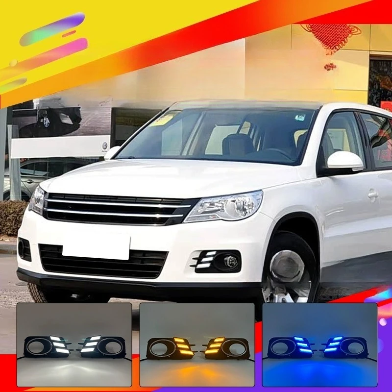 

For 2010-2012 Old Volkswagen Tiguan Daytime Running Lights Modified LED Streamer Steering Front Fog Lamps Daytime Running Lights