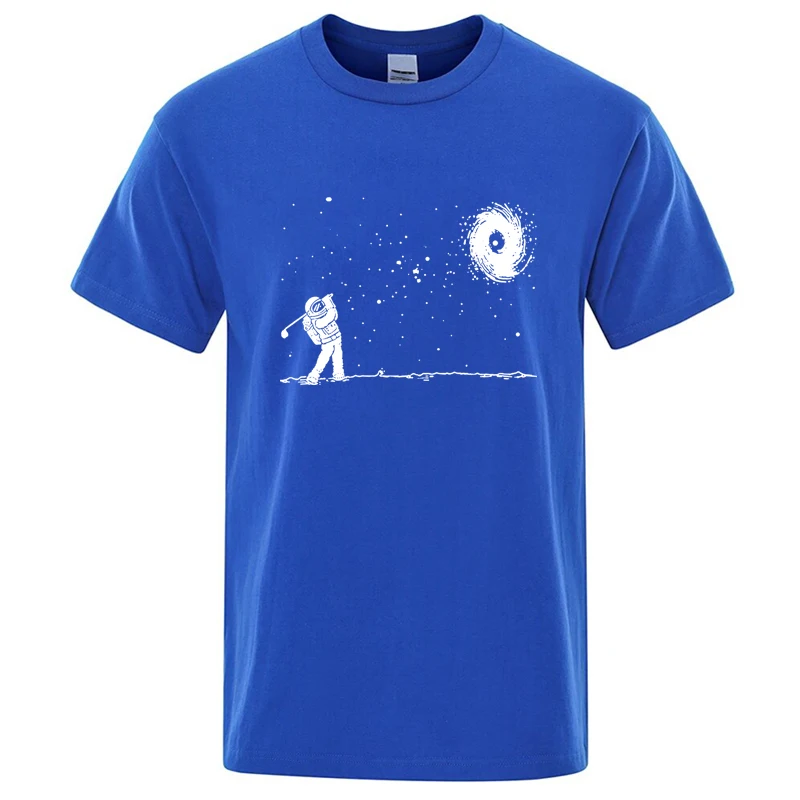 Men's High Quality Cotton Blend Funny Astronaut Print Summer T Shirt Loose O-neck Men Tshirt Short Sleeve T-shirt Male Tees Tops image 4