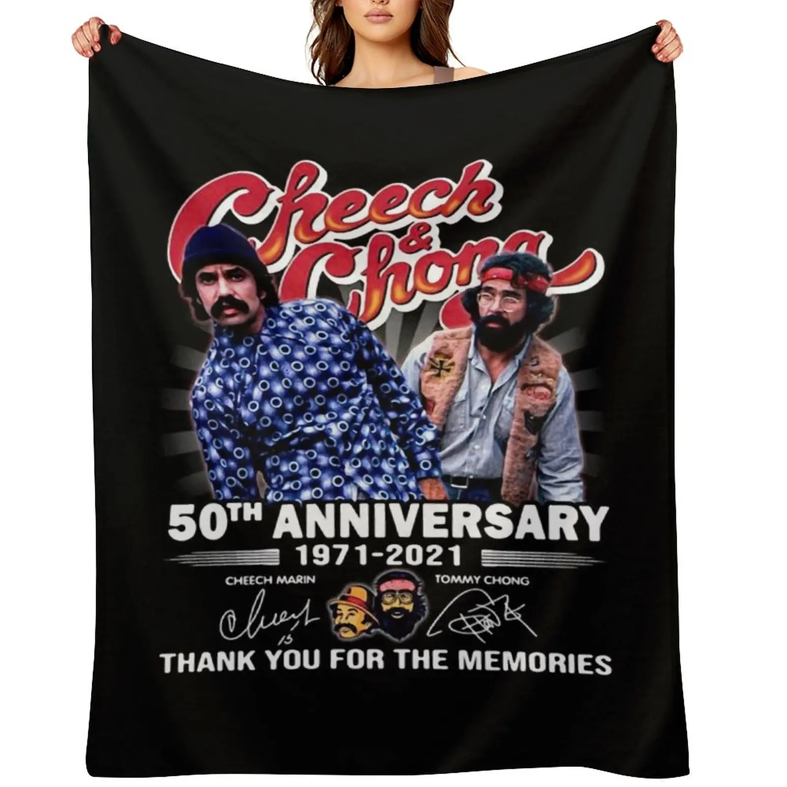 

Cheech & Chong 50th Anniversary 1971-2021 Throw Blanket Luxury Thicken Blankets For Baby decorative Blankets