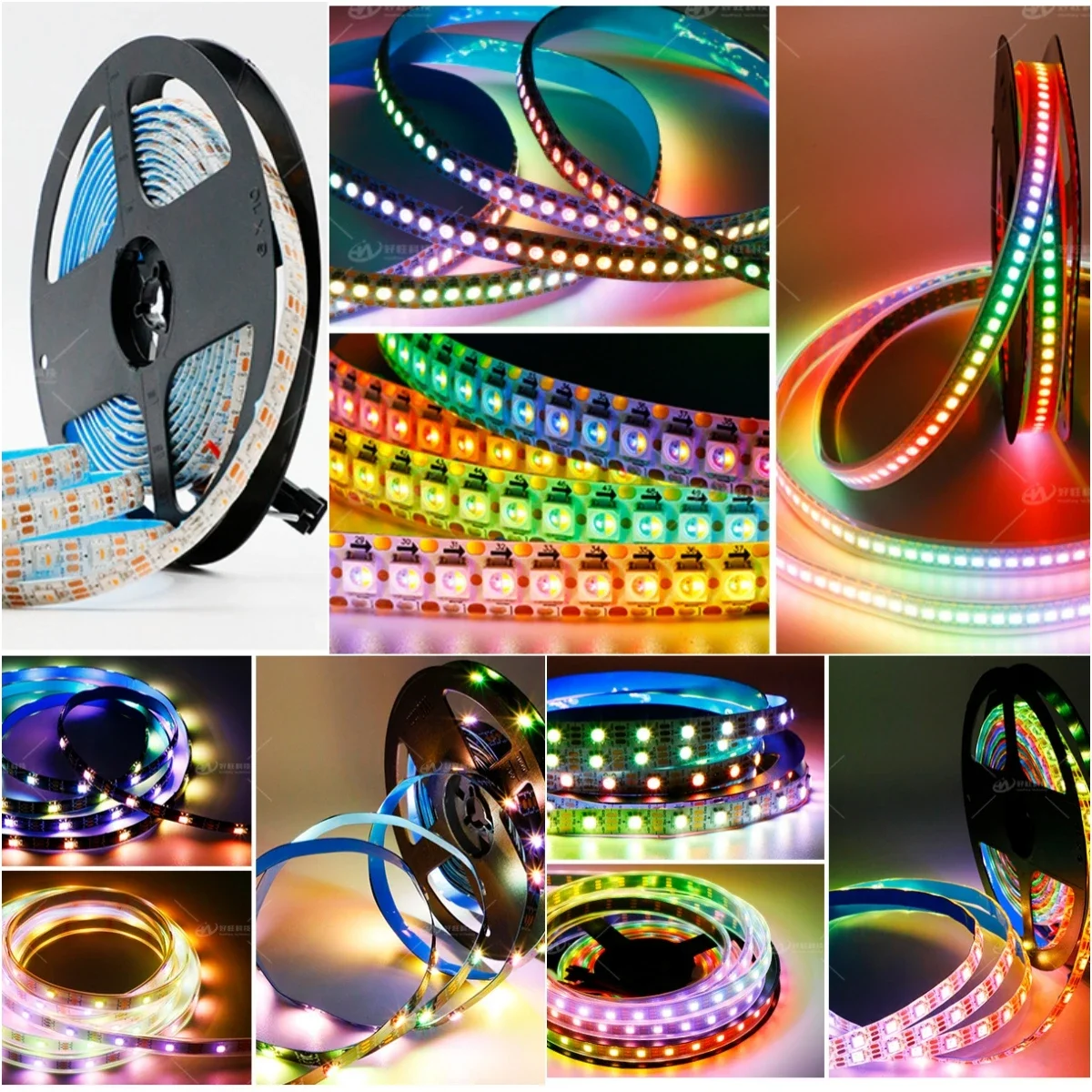 Imagem -06 - Fita Led Inteligente em Rgb Rgbw Rgbww Programação Endereçável Individualmente Smd5050 Lâmpada de Pixel Flexível 60 Sk6812 Dc5v 12v 5m