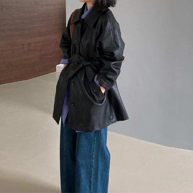 Damska kurtka ze skóry ekologicznej, styl ort Sle American Faion, nowa kolekcja wiosna-jesień, cienki materiał, premium, odzież damska.