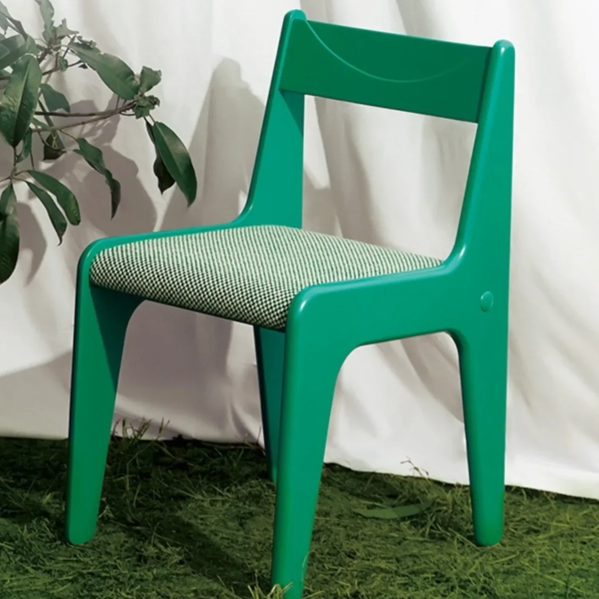 كرسي بلون الشمال على طراز المشاهير على الإنترنت، طراز مصمم، حديث وبسيط، ظهر، مقعد واحد كاجوال من خشب الزان #3