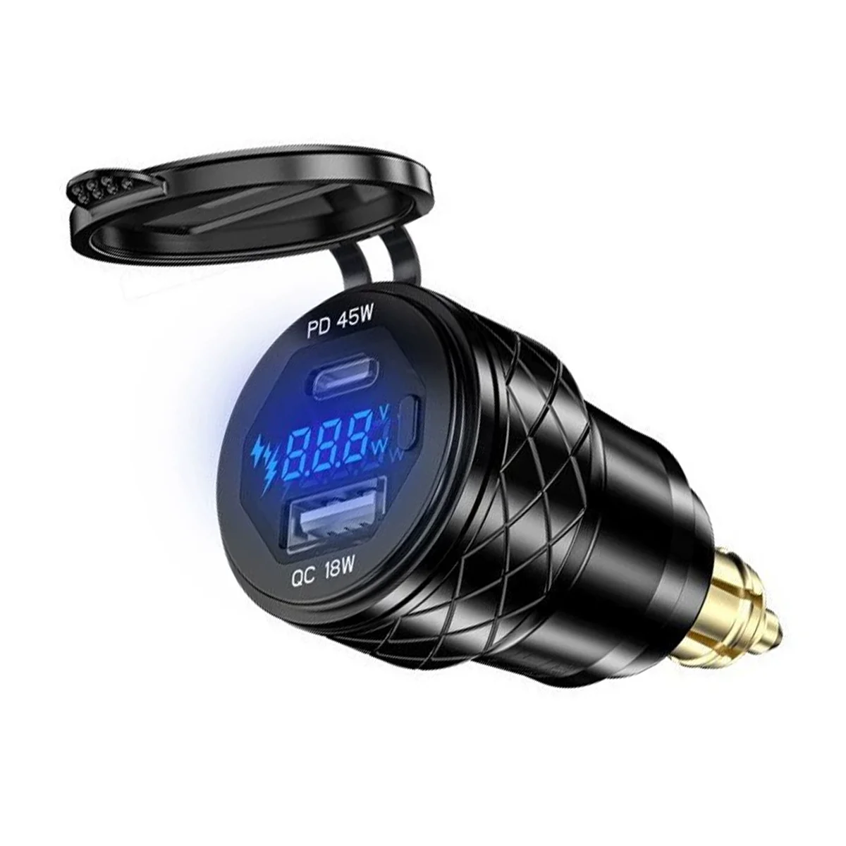 QC3.0 USB+PD Type-C PD 45W QC 18W Quick Charge Charger Plug Socket Power Adapter Hella DIN for BMW Motorcycle