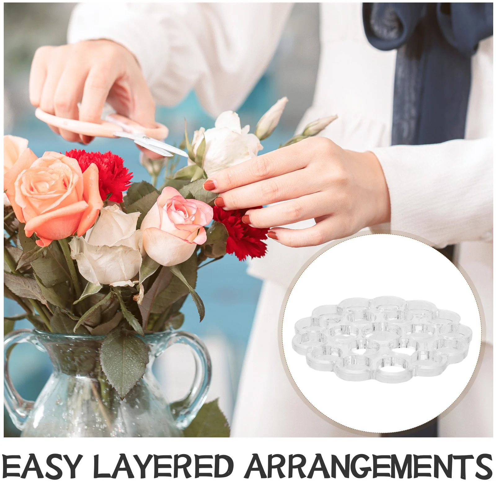 2개입 나선형 꽃줄기 분리기 이케바나 꽃꽂이 홀더 꽃병 삽입 재사용 가능한 꽃다발 정리 도구 DIY용