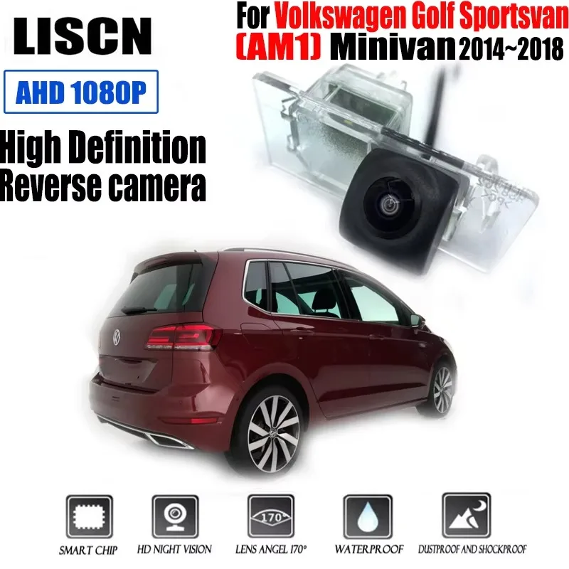 For Volkswagen Golf Sportsvan AM1 Minivan 2014~2018 HD Fisheye rear camera License plate Camera Backup Reversing Camera