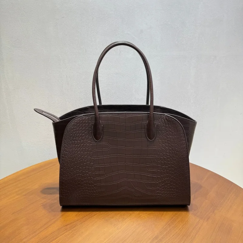 2026 Summer High Quality Samanta Crocodile Pattern Genuine Leather Handbag, Genuine Leather Large Capacity Women's Bag