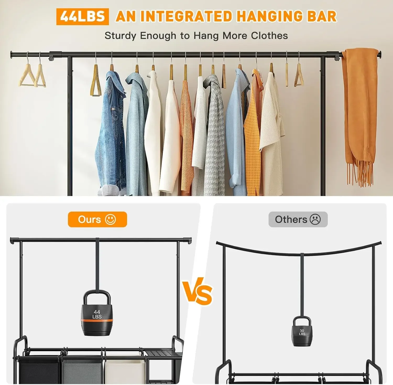 Laundry Sorter 3 Section Rolling Laundry Hamper Cart with Shelf 200L Large Laundry Basket Organizer 3 Compartment Hampers