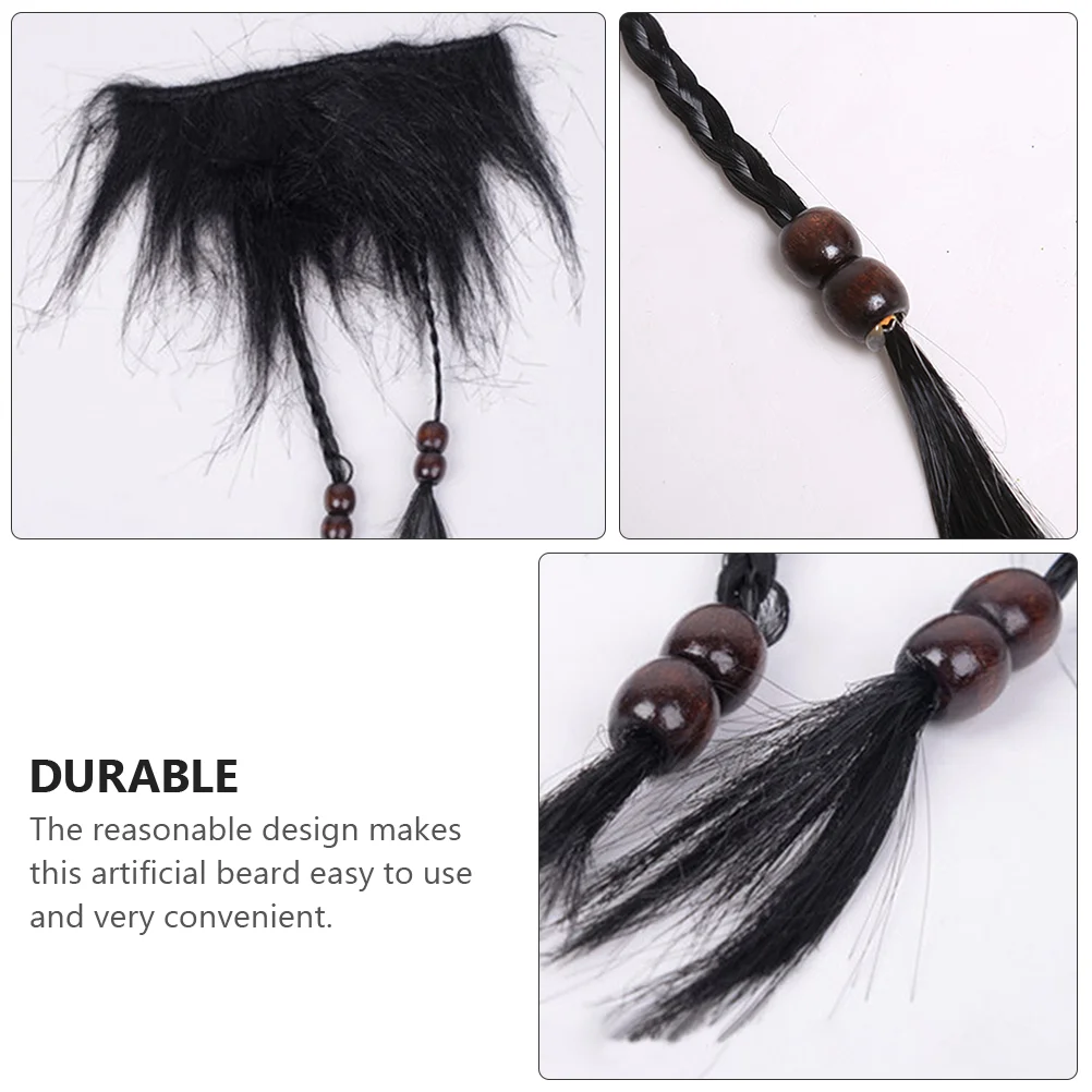 2 pçs modificar barba pirata homem bigode falso cabelo facial fibra química cosplay barbas falsas