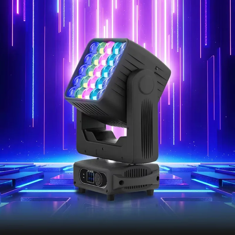 25pcs 15W RGBW 4in1 LED Moving Head Light Stage Dual Oscillating Matrix Beam Lighting DJ Disco Club Party Wash Moving Head Light