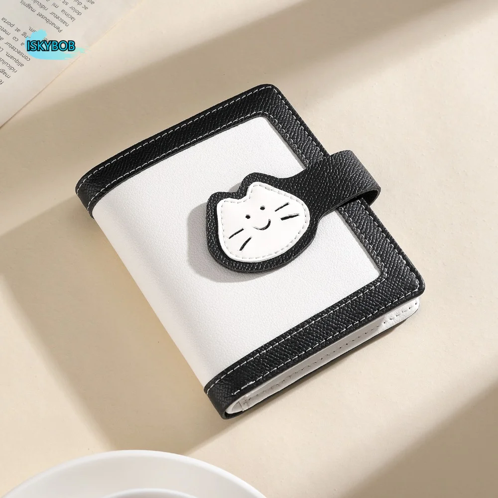

Card Pouch Portable Cat Printed Wallet Cute PU Leather Cat Patterned Card Bag Multiple Card Fashion Short Leather Purse Dating