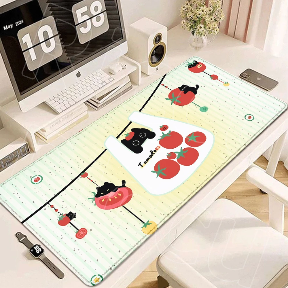 Cute Black Cat Patterns Large Size Mousepad Anti-Slip Rubber Bottom Mause Pad Anime Office Table Mat