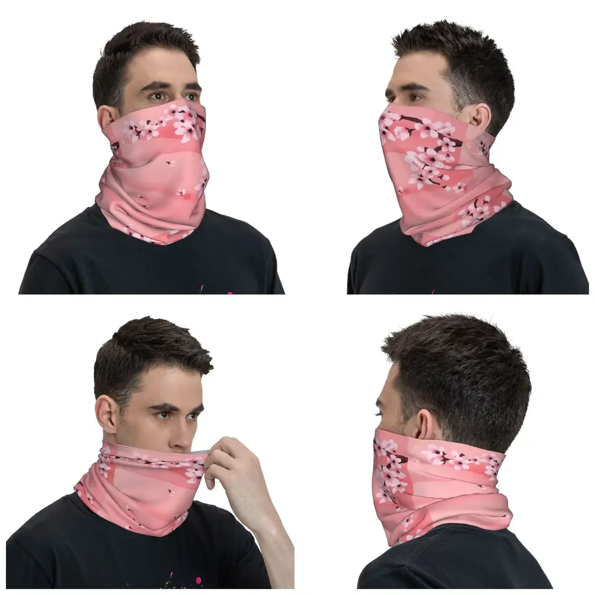 Sakura Tree Cherry Blossom Bandana Neck Warmer Women Men Winter Ski Tube Scarf Gaiter Floral Flower Face Cover