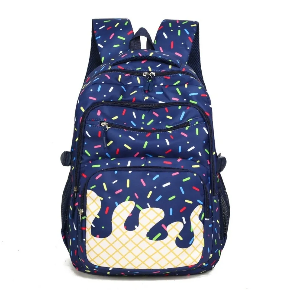 Oxford Fabric Ice Cream Printed Backpack Set with Pencil Case with Crossbody Bag School Bag Lightweight Matching Tote Bag Travel