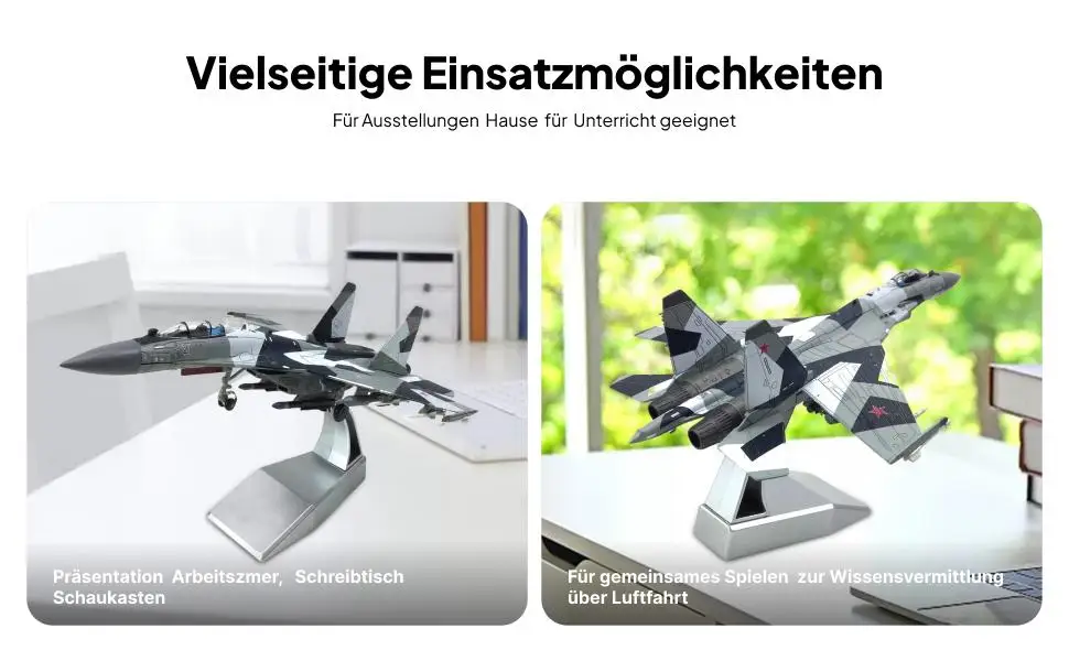 نموذج دييكاست بمقياس 1/100 لطائرة SU-35 مع حامل عرض، تصميم جميل، تذكار، مقاس 8.66×5.7 بوصة، للعرض الثابت