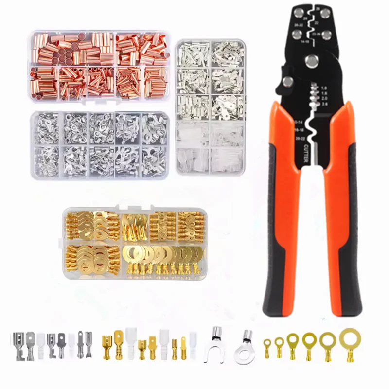 Boxed Crimp Terminal,Electrical Connector,U/O Shaped,Splicing Termination 2.8/4.8/6.3mm,Wire Connector,Cable Termination Pliers