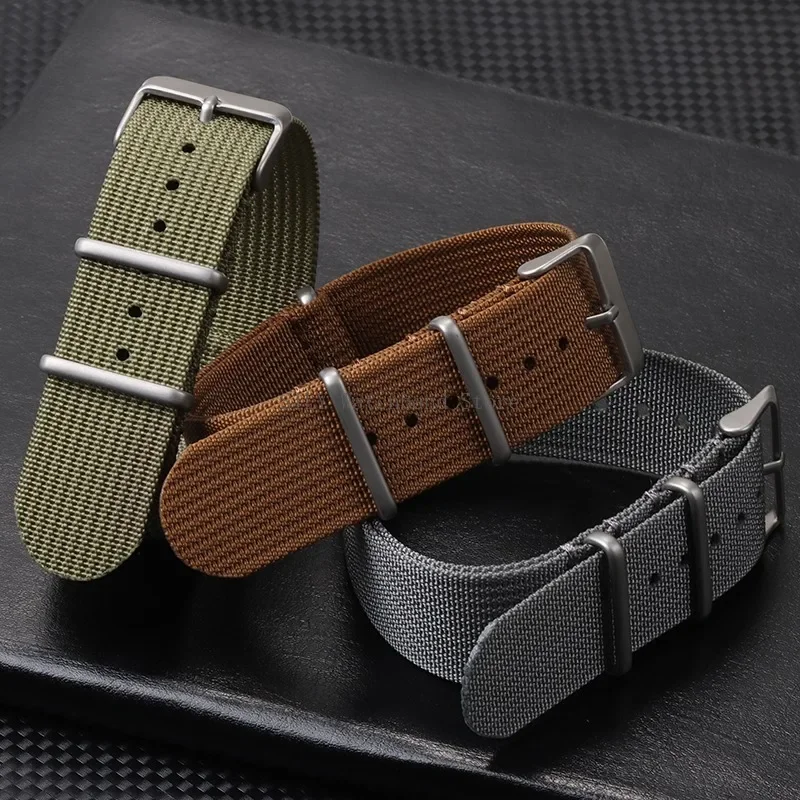 Pulseira de Nylon Militar para Smartwatch 18mm 20mm 22mm Universal Masculina Feminina, Alça de Lona de Tecido, Substituição de Pulseira Esportiva Militar