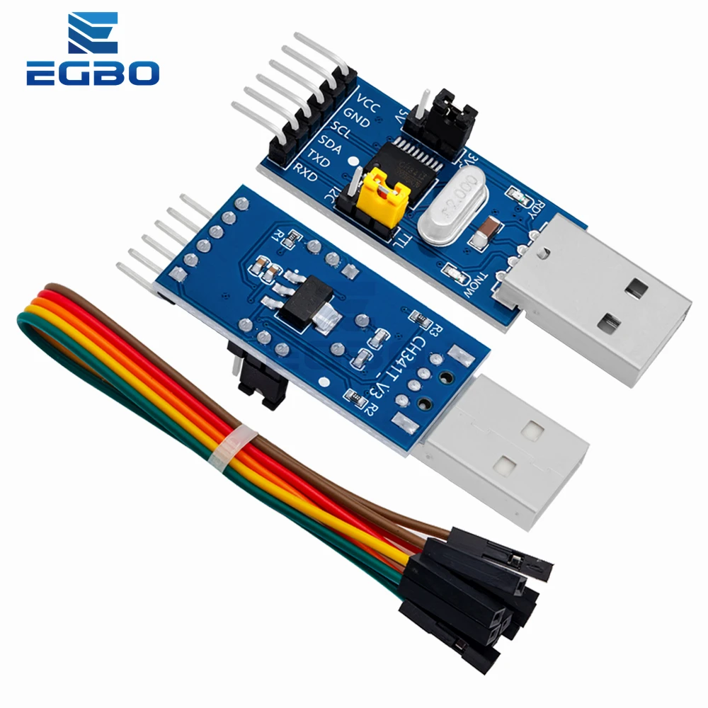 تحميل منفذ تسلسلي رقاقة واحدة من EGBO ، وحدة CH341T ، 50 فولت ، USB إلى I2C ، IIC ، UART ، USB إلى TTL ، 1-10