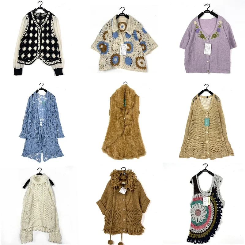 

Handmade Vintage Spring Autumn Hollow out Hook Flower Countryside Style Jacket Outerwear Sweater Lazy Style T58 Sweet Style