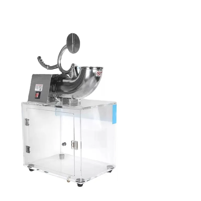 

Electric ice shaver acrylic box cotton ice machine all stainless steel double blade ice crusher