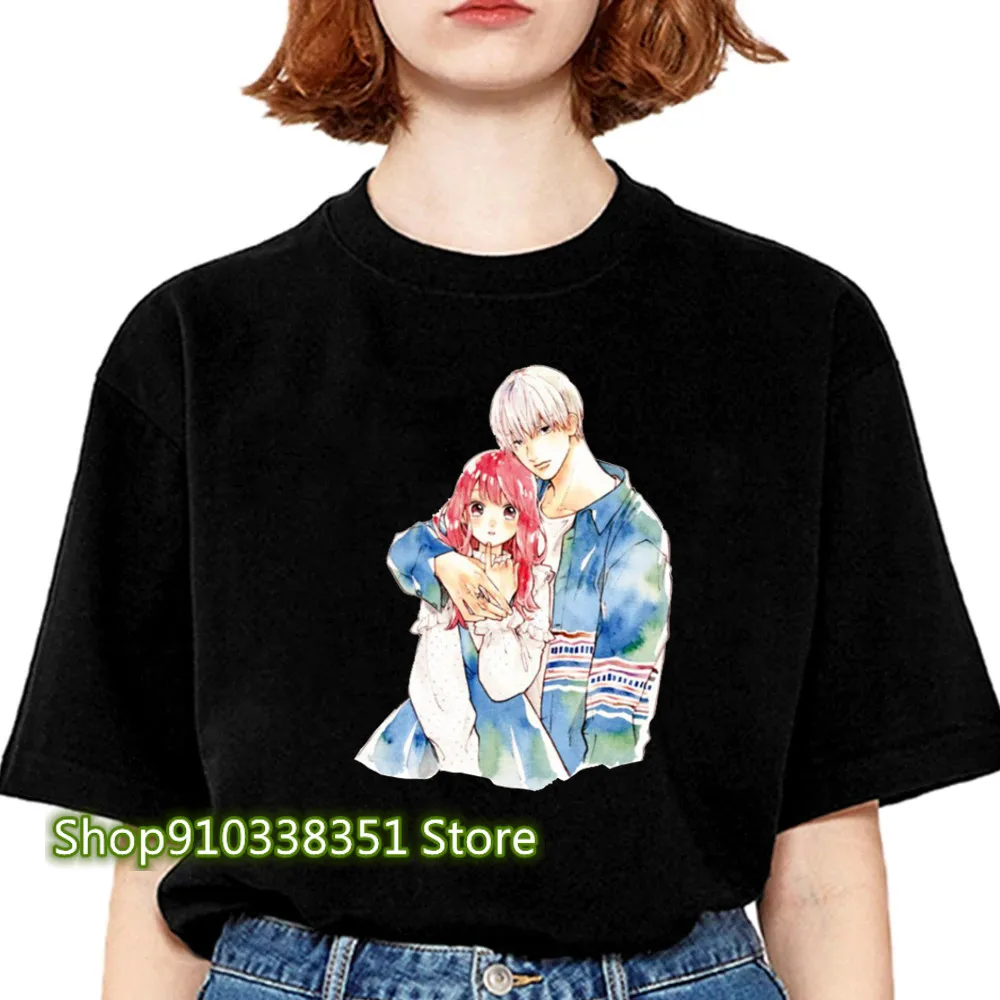 Cartoon Yubisaki To Renren Printed T Shirt Women Anime T Shirt Top 90s Female Short Sleeve Yuki Itose Itsuomi Nagi Graphic Tee