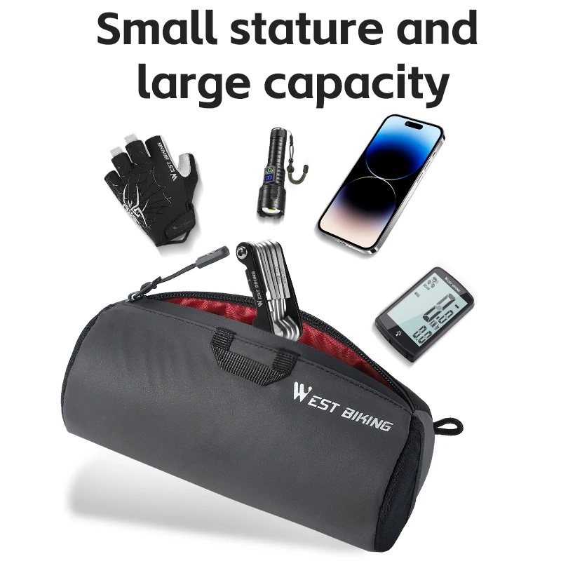 غرب ركوب الدراجات حقيبة مقود الدراجة المحمولة حقيبة كتف عاكسة لركوب الدراجات الجبلية الطريق دراجة سكوتر أداة الجبهة أكياس شريط مرن