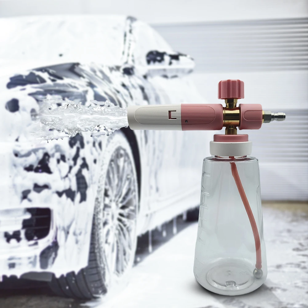 Buse de mousse, Lance de mousse de neige, pulvérisateur de bouteille de mousse, Angle réglable avec pression d'air à connexion rapide 1/4, pulvérisateur de mousse pour le lavage de voiture
