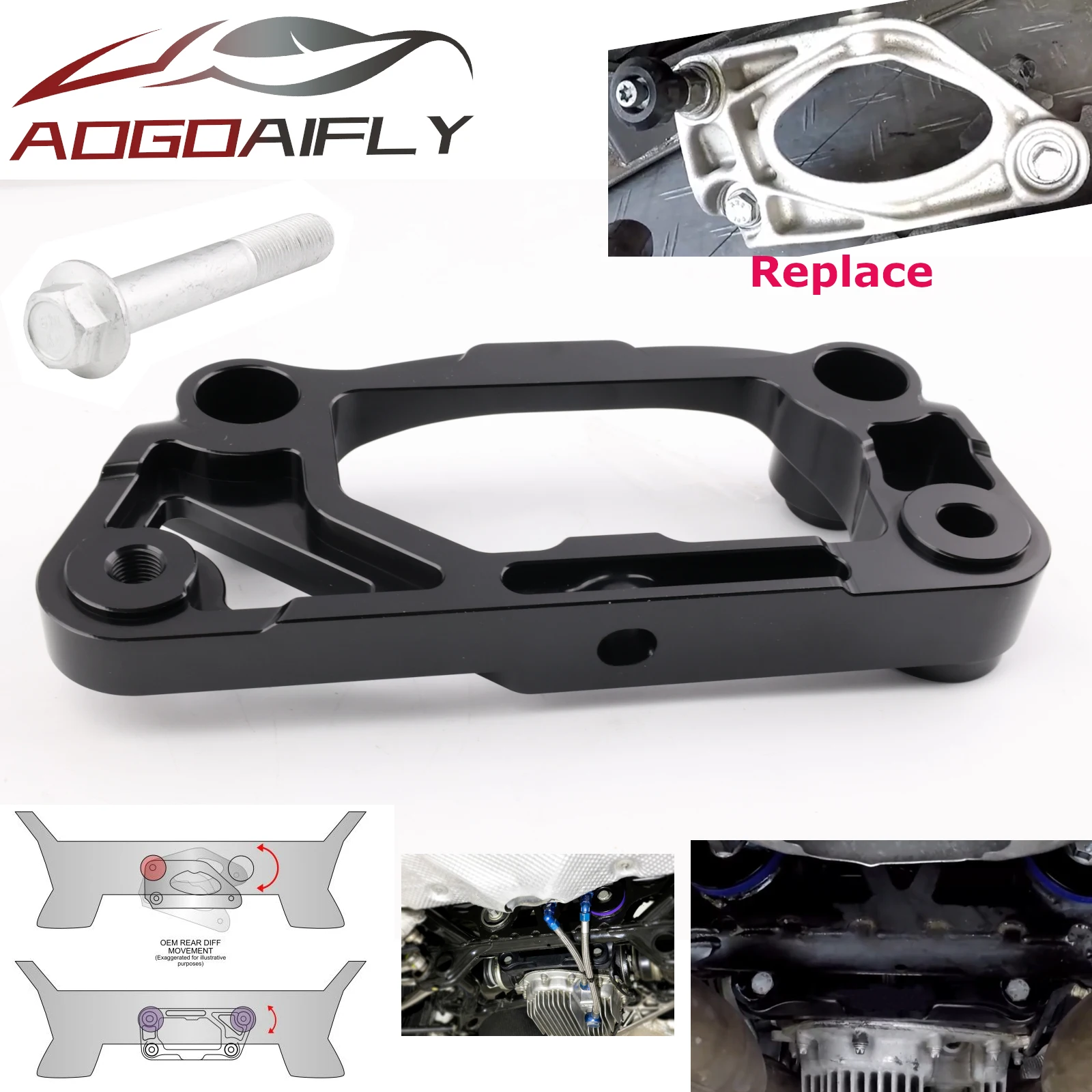 Upgrade Rear Dual-Mount Differential Bracket OE Replacement For BMW F8X M2 M3 M4 Chassis Transmission