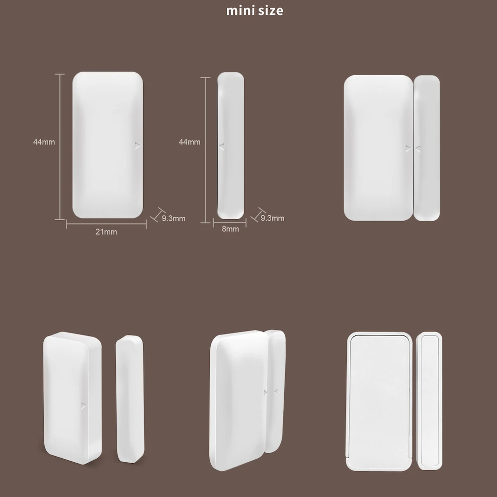 Sensor de puerta Zigbee2MQTT, Sensor de ventana de casa inteligente funciona con asistente de hogar, Sensor de alarma de ventana de puerta eWelink