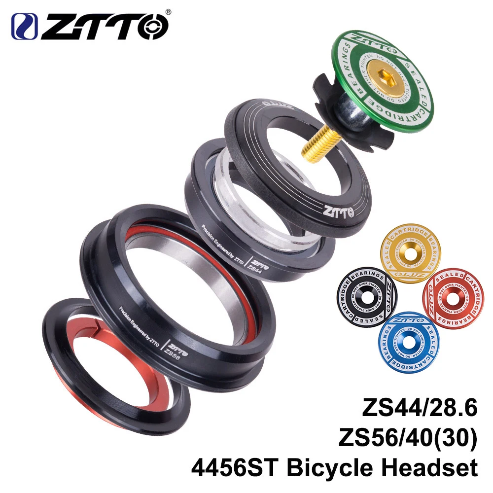 ZTTO 4456ST MTB Bike Road Bicycle Headset 44mm 56mm CNC 1 1/8"-1 1/2" 1.5 Tapered 28.6 Straight Tube fork Internal 44 56 Headset