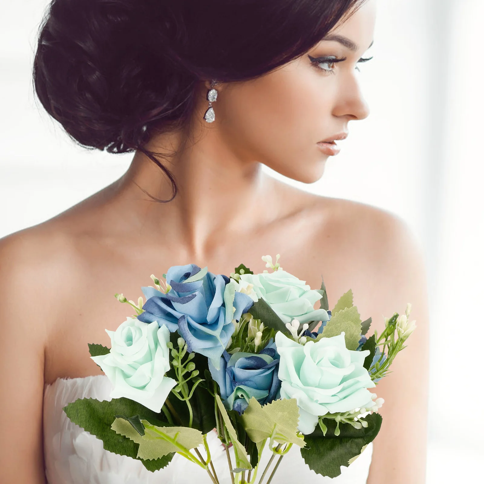 

Artificial Flower Bouquet Decorative Silk Bridal Flowers Wedding Party Rustic Beach Beach Wedding Bouquets Bride Roses