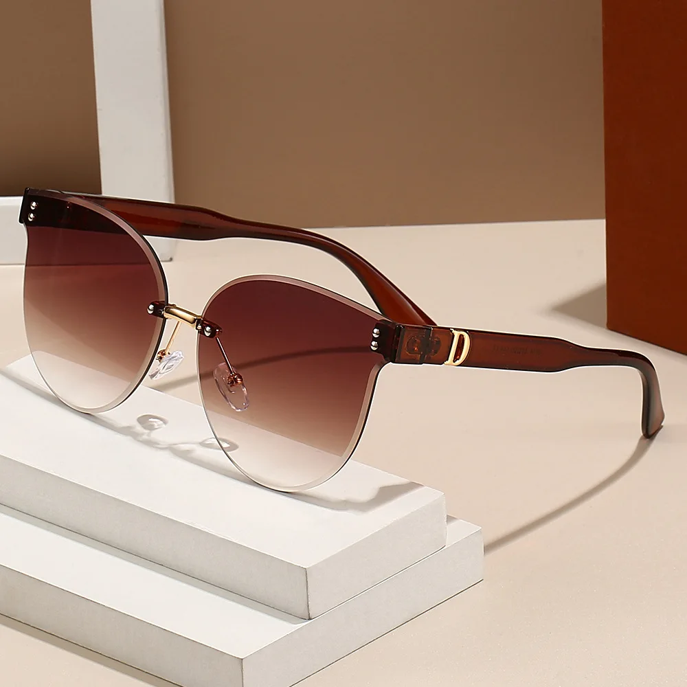 

Retro Rimless Oval Sunglasses for Women Men Brand Designer Male Shades Lens Luxury Oversized Sun Glasses UV400 Gafas De Sol