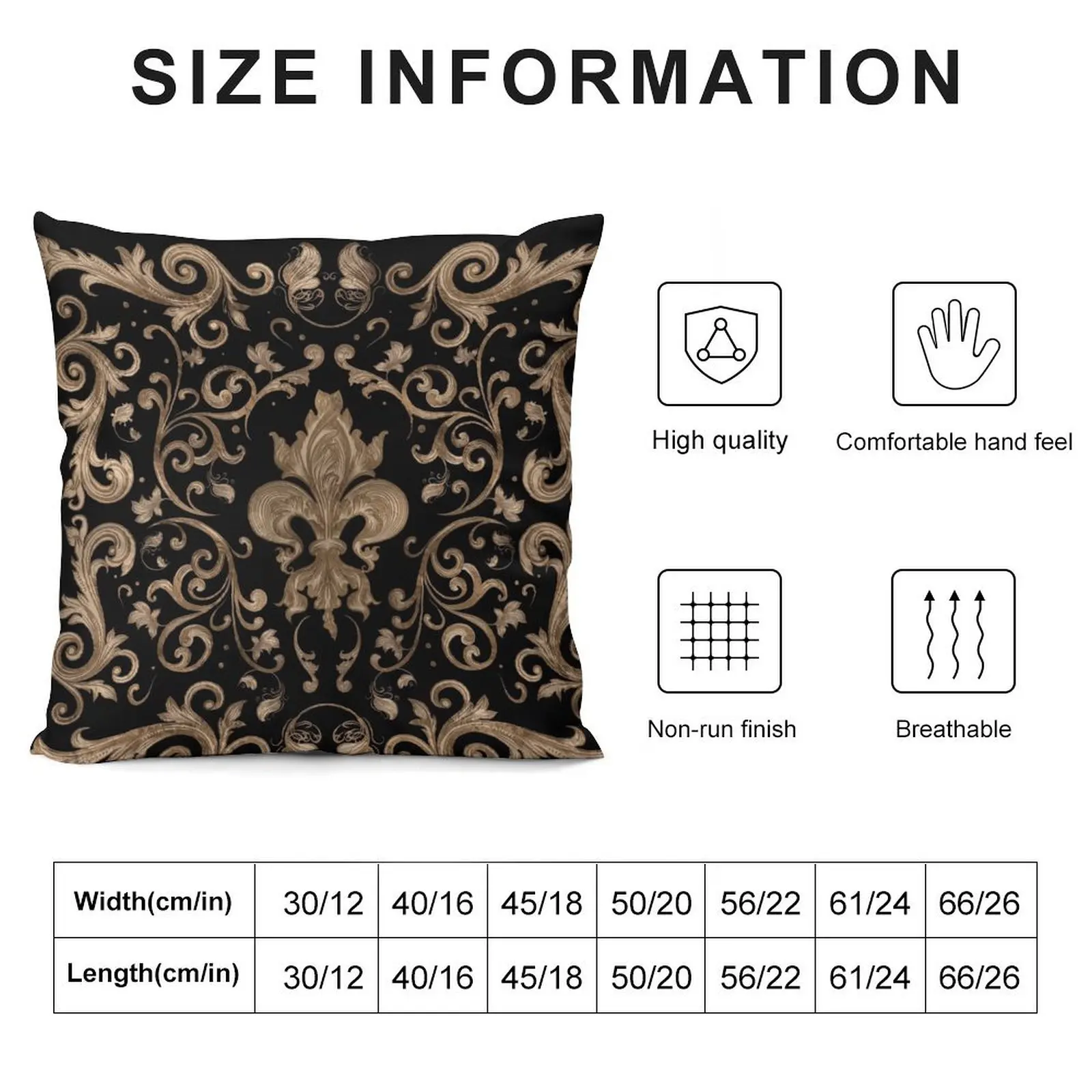 Luxury Fleur-de-lis ornament - black and gold Throw Pillow Christmas Pillow Covers pillow