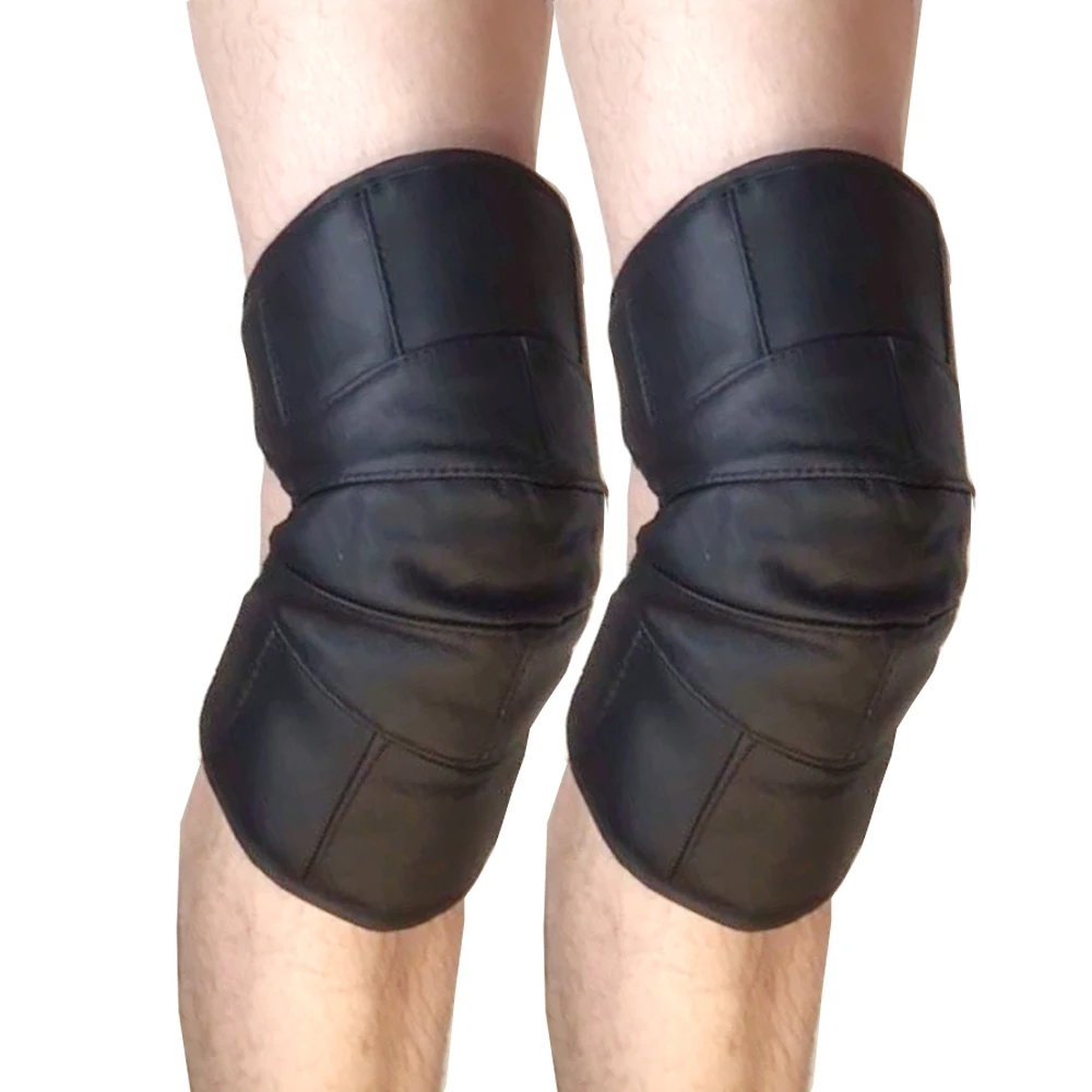 Udoarts Thermal Wool Knee Brace/Knee Warmers/Leg Warmers With Adjustable Elastic Straps (Cowhide Version)(1 Pair)