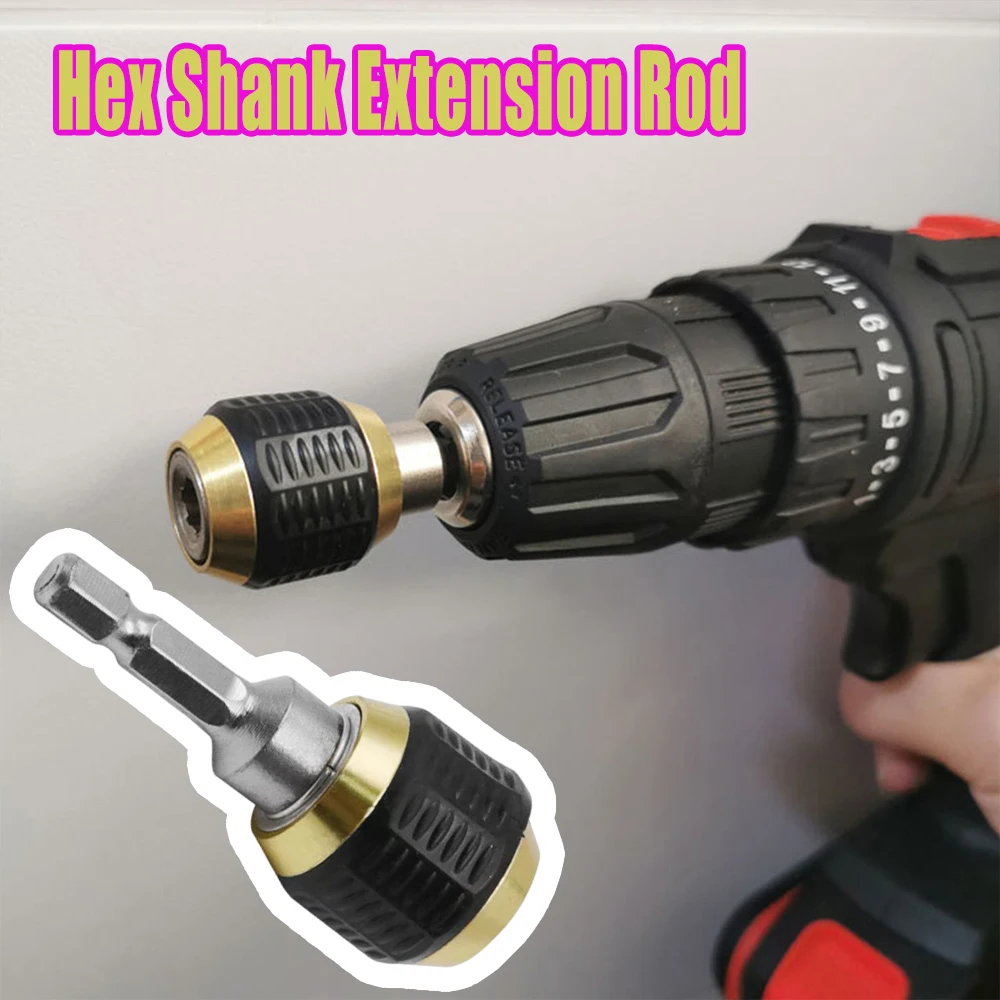 Extra Long Drill Bit Extension For Tight Spaces Quick Release Hex Shank Adapter Magnetic Screwdriver Bit Holder Self Locking