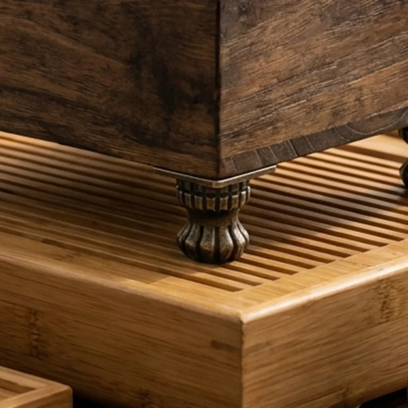 Zinc Alloy Antique Pumpkin Cabinet Leg, Triangle Base Vintage Furniture Foot, Decorative Support Feet for Wooden Box