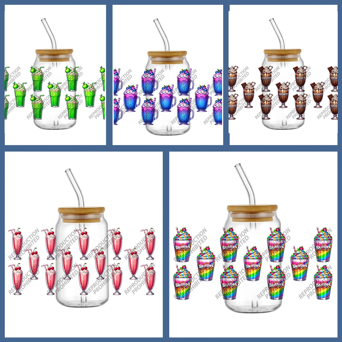 

Chocolate Milkshakes Style UVDTF Cup Wrap Sticker for 16oz Tumbler Strawberry Smoothie Waterproof DIY Viny Decals for Mugs Craft