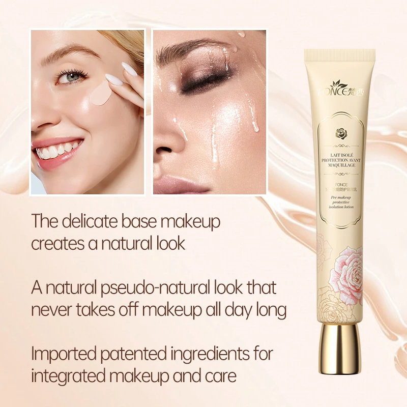 FONCE Crème isolante protectrice pré-maquillante, crème naturelle, liquide de fond de teint, correcteur et maquillage visage blanchissant, 30g