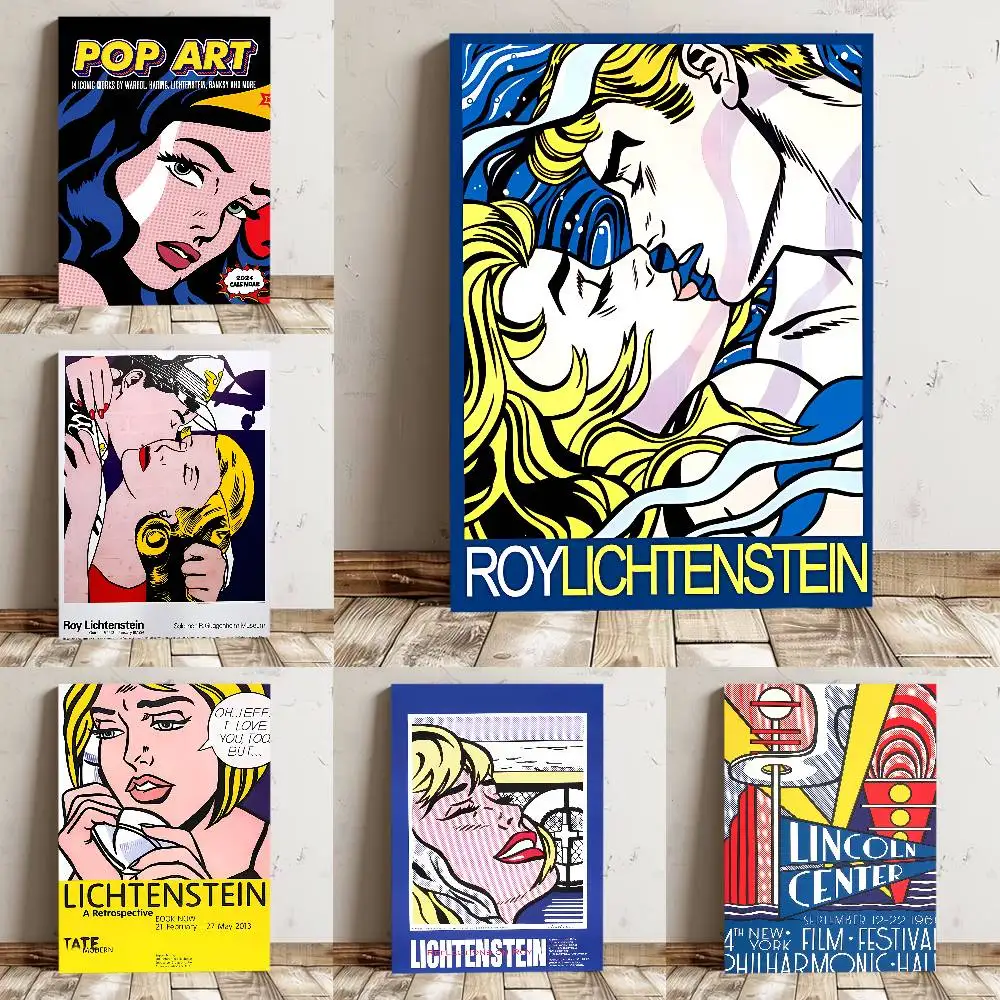 Abstraktes Pop Roy Lichtenstein Poster, hochwertiger Druck, wasserdicht, Wandkunst-Aufkleber für Bar, Wohnzimmer, Dekor, Geschenk