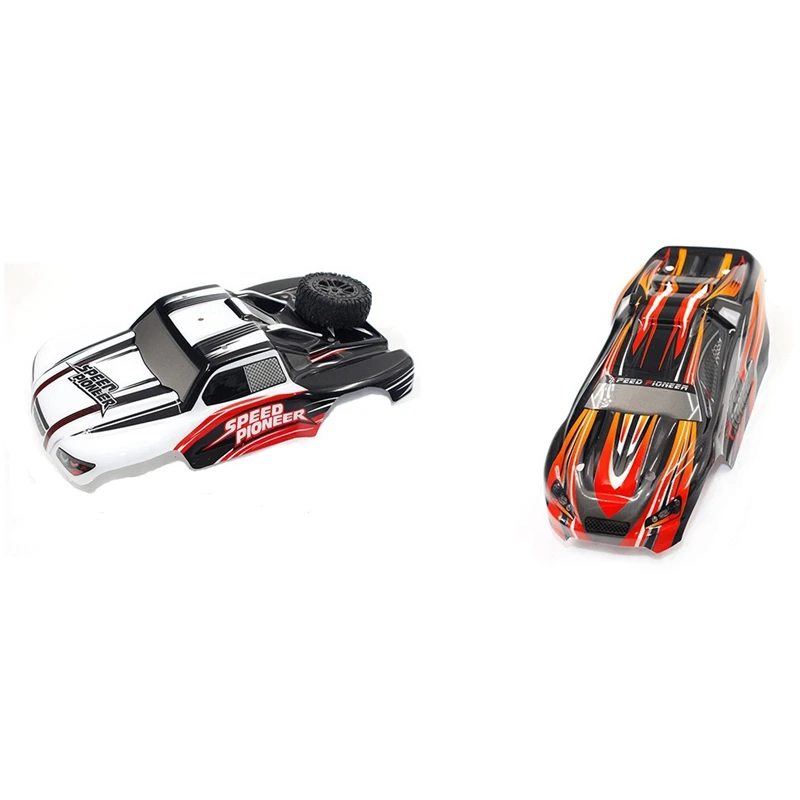 

MOMO 2 Pcs Chassis Car Body Shell Plastic RC Accessory For RC Car Parts, Black-White & Orange