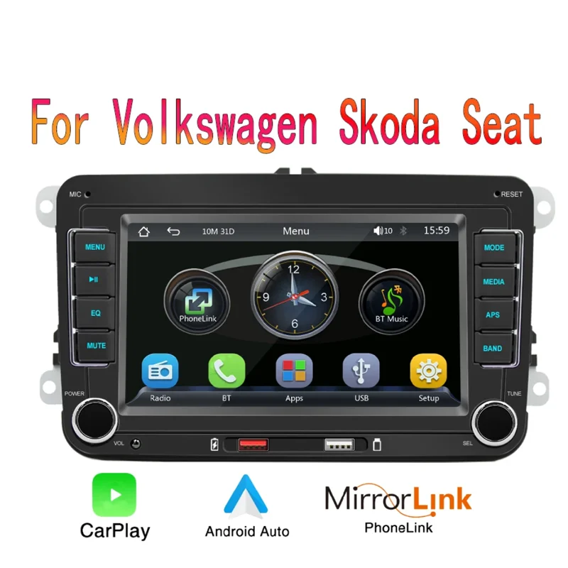 

7 "2 Din HD автомобильное медиа-видео RDS Airplay автомобильное радио беспроводной CarPlay Android авто стерео аудио для VW/Seat/Skoda/Passat/Golf/Polo