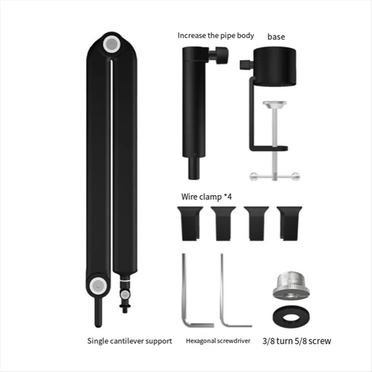Dynamic Microphone Stand Adjustable Scissor Arm Stands for HyperX QuadCast Mic USB Condenser Microphone Heavy Suspension Boom