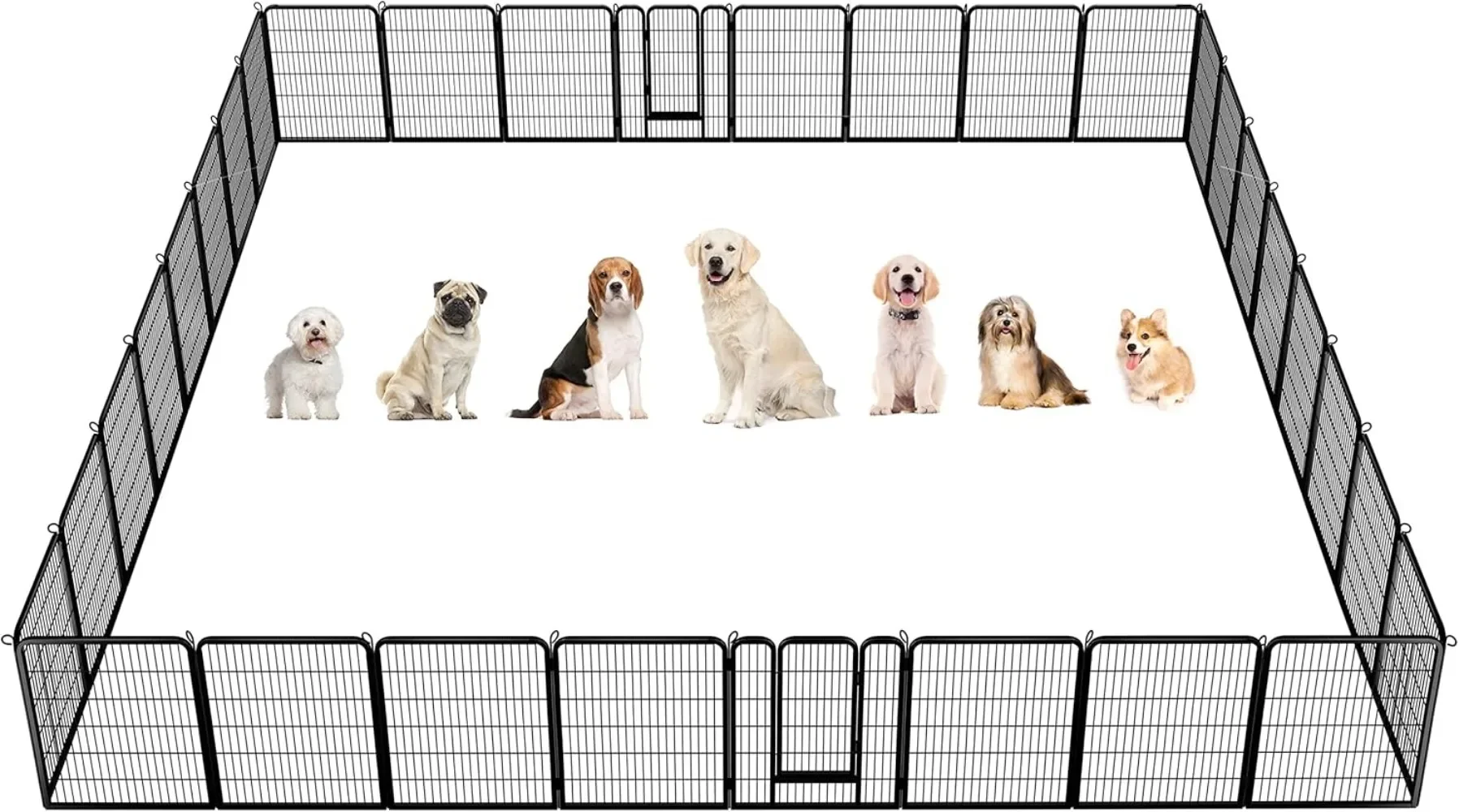 

32 Panels Pet Dog Pen 40 inch Height Heavy Duty Foldable Metal Portable Puppy Exercise Pen Barrier Cat Chicken Rabbit Fence with