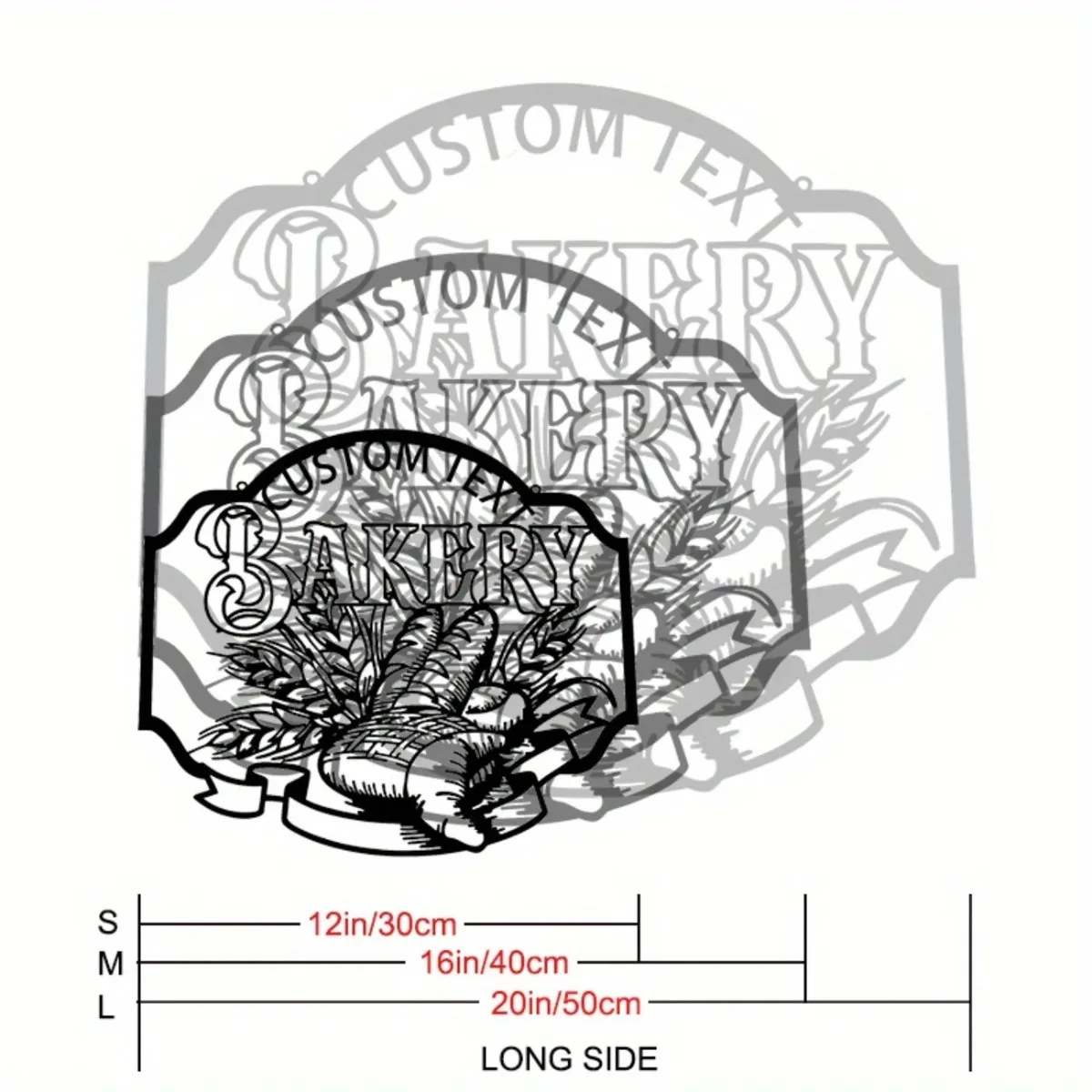 اسم المخابز المخصص فن الجدار المعدني | علامة شخصية | يجب أن يكون لمحبي المطبخ والخبز لديكور #2